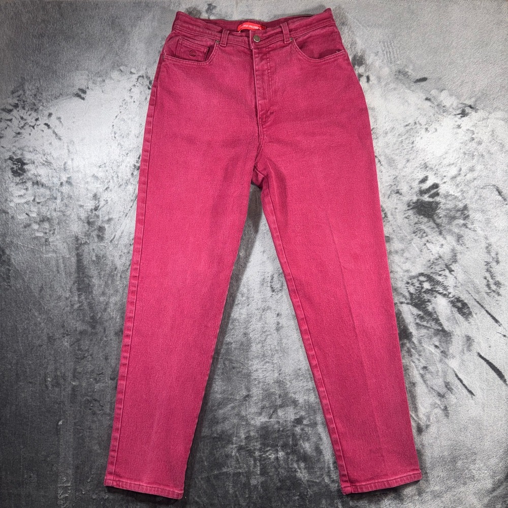 Gloria Vanderbilt Burgundy High Rise‎ Tapered Leg Jeans Womens 14 Medium